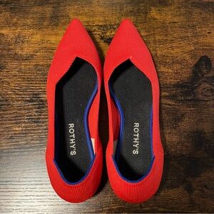 🌶️ Rothy’s Point Flats in Chili Pepper (size 9.5)